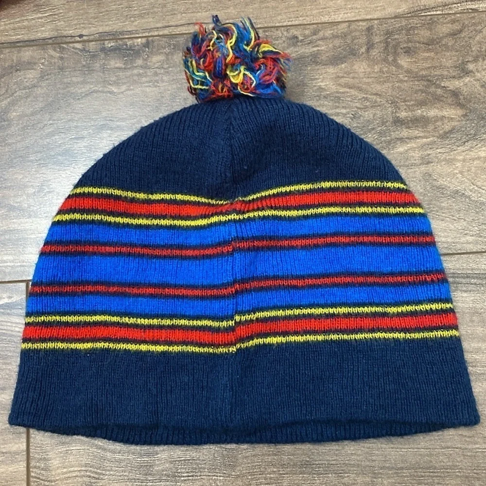 Superman Striped Beanie with pom pom
